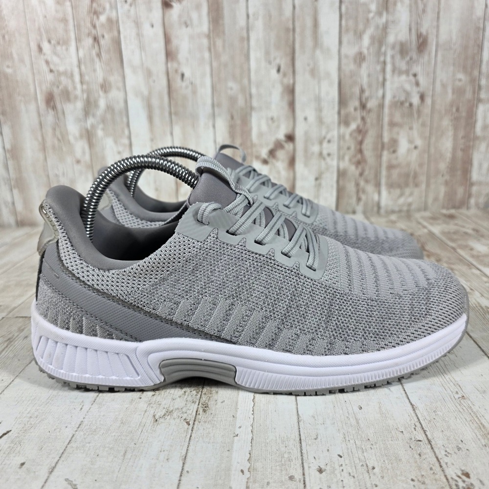 Orthofeet Coral 80013 Grey Stretch Knit Walking Sneakers Womens 8 Wide D